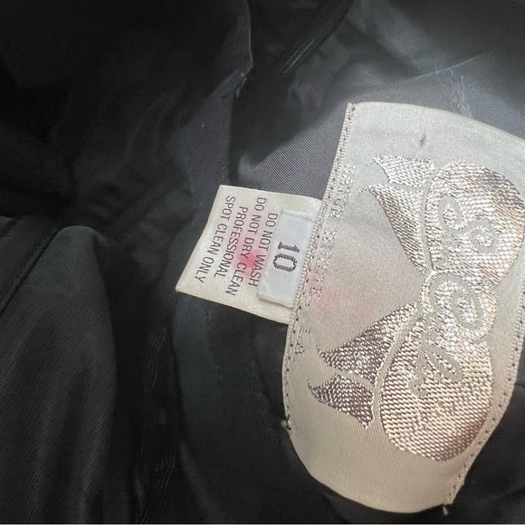 Vintage Sam Carlin Lace Overlay Strapless Dress Green Black Size 10 - Picture 10 of 14